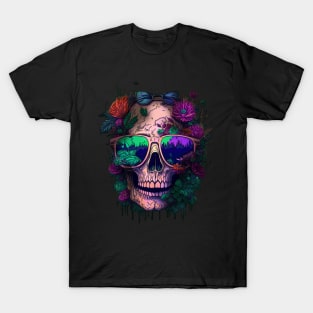 skull flowers T-Shirt